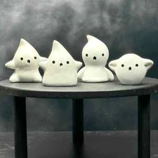 Set of 4 Janell Berryman Mini Spooky Ghost Figures Halloween Ghosties New