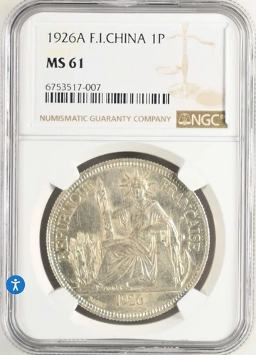 French Indochina 1 Piastres 1926  NGC61