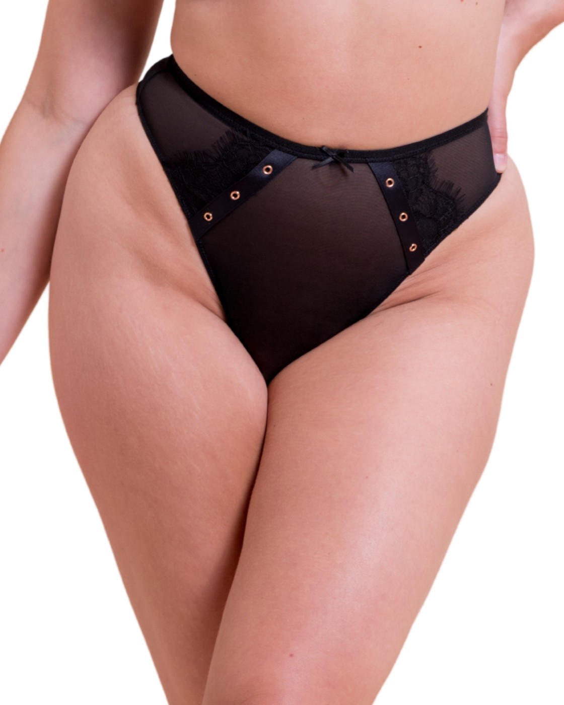Scantilly by Curvy Kate Laced Up Thong High Waist Womens Sexy Brief ST053212