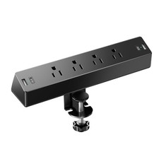 Desk Clamp Power Strip Flat Plug Fast Charging Station Desk Mount Surge Protecto