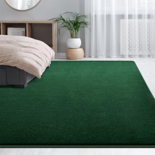 Large Area Rugs for Living Room Bedroom, 6x9 Feet Dark Green Rug, Minimalist - Picture 6 of 6