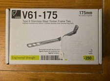 Vista V61-175mm Type 6 Stainless Steel Timber Frame Ties/Box of 250