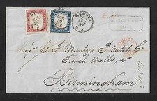 SARDINIA ITALY TO UK NICE FRANKING ON COVER 1859 SCARCE