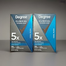 Lot Of 2 Degree Clinical 96Hr Antiperspirant Deodorant Cool Rush Scent 1.6oz Ea