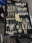 Vintage Wm Rogers Silverplate Flatware Set Floral Pattern w/ Case 50+ Pieces