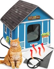Heated Cat House for Winter Weatherproof Insulated Easy Assembly Cat Heating Pad