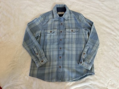 Outerknown Blanket Shirt Womens XS S Blue Plaid Button Up Flannel Heavy Shacket