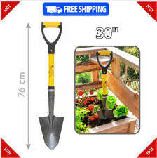 Spear Head Spade Small D-Handle Gardening Shovel with Cushioned Grip, Fiberglass