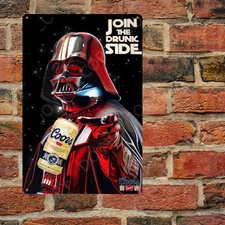 Coors Banquet Beer Join the Drunk Side Tin Metal Sign Wall Decor Bar Man Cave