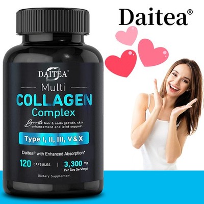 Multi Collagen 1600mg - Anti-Aging - Contains Types I, II, III, V and X Collage