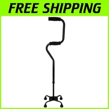 Lightweight Adjustable Quad Cane - Supports Up to 250 lbs, FSA/HSA Eligible