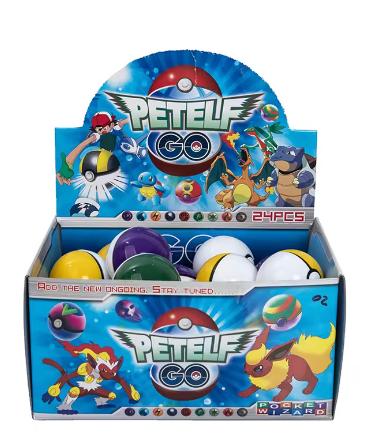 Mini MuticolorPokeball Action Figures Kids Bday Cake Topper Machine -Party Favor