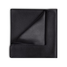 Selected Hanky Satin Pocket Square for Men Solid Color, 12''x12'', Black