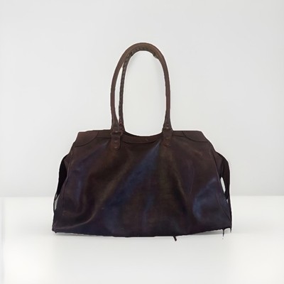 Authentic Balenciaga Neo City XL Bordeaux Leather Rust Hardware