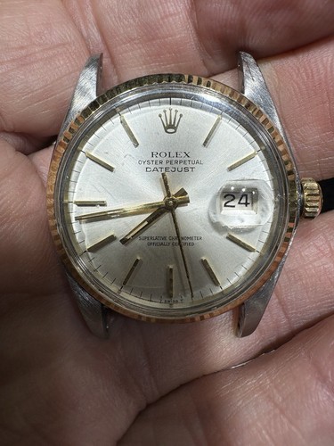 Mens Rolex Datejust Gold Stainless Steel Silver Dial 36mm Watch 16013 - Picture 11 of 13