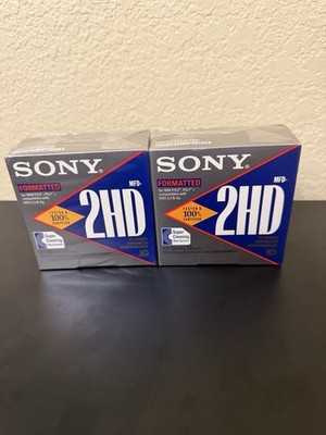 Sony 2HD Floppy Diskettes IBM Formatted 1.44 MB 3.5 Inch, 10 Pack Set Of 2 NEW