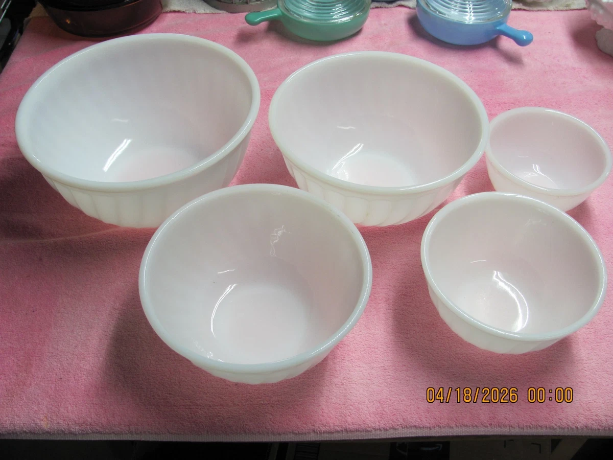 Fire King White Swirl Mixing Bowl for sale | eBay