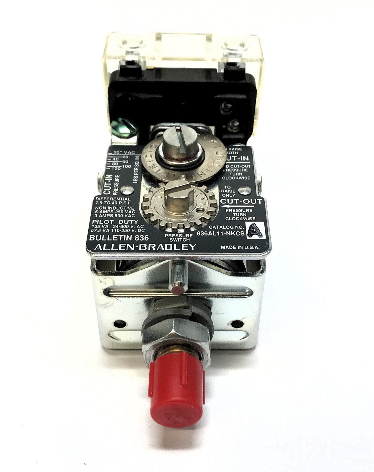 Allen-Bradley Pressure Control Switch 836AL11-NKCS NOS
