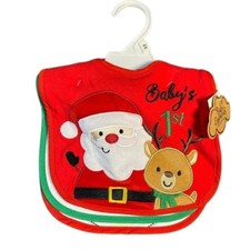 My 1st Christmas Baby Bib Set NWT 3 piece set