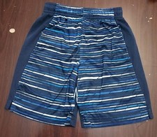Nike Dri-Fit Blue Striped Athletic Shorts Boys Size 7/L 6-7yrs Pull-On