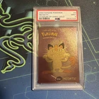 2000 Danone Pokemon Stadium Tip Shiny Gold MEOWTH PSA 9 #4/8
