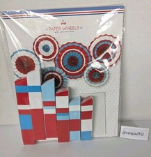 Target Bullseye Playground Summer 4th Of July Pinwheel Garland Red White Blue