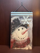 Christmas Snowman Metal Wall Sign
