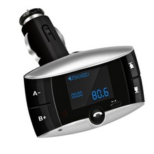 FM Transmitter w/ USB Charger Hands-Free MP3 Remote Black
