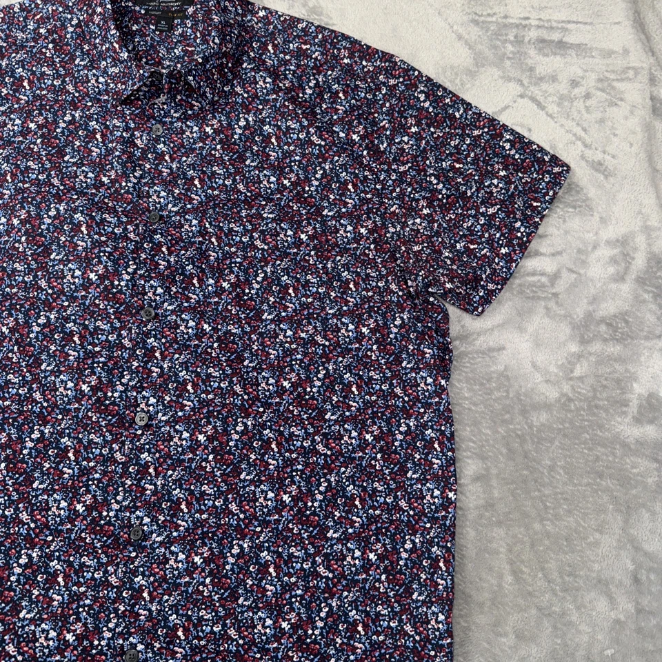 Marc Anthony Mens Luxury Slim Fit Short Sleeve Button Down Shirt Size Xl Floral - Image 4 of 4