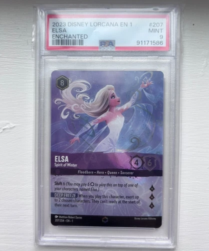 Lorcana Chapter 1 Elsa Enchanted Spirit of Winter 207/204 PSA 9 MINT