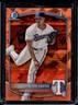 2025 Bowman Sapphire Winston Santos Chrome Orange Refractor 1st #/25 Rangers