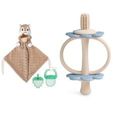 Silicone Baby Teether Toys Security Blanket with Baby Teething...
