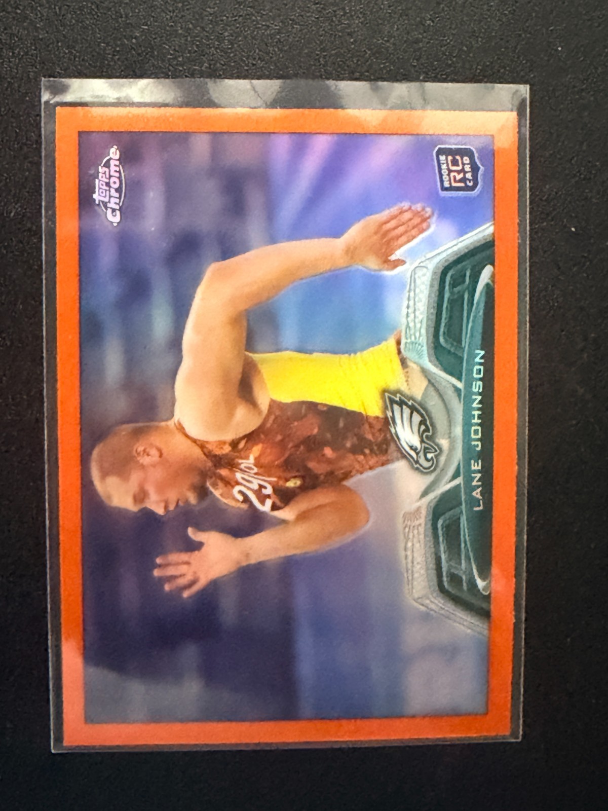 Lane Johnson Topps Chrome #88 Orange Refractor