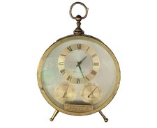 Bulova Weather Station Desk Clock Thermometer Hygrometer Gold Tone