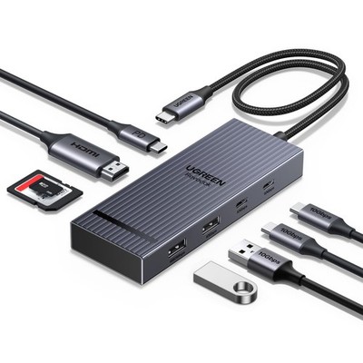 UGREEN Revodok Pro USB C Hub for Laptop 8 in 1 MacBook Docking Station black