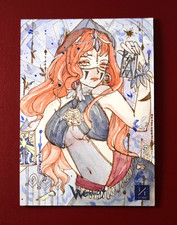 Fantasy Girl With Lantern Sketch Card 1/1 Hand Drawn by VEN ART ONE Werewolf