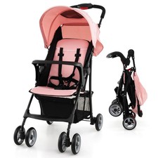 Foldable Lightweight Baby Stroller Kids Travel Pushchair 5-Point Safety System
