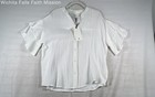 Joh. Women's White Cotton Gauze Short Sleeve Button Down Shirt Sz L NWT — photo 1