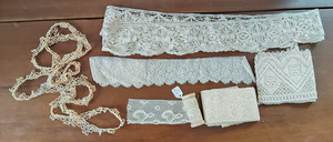 Antique/vintage lot of 6 kinds of  lace all hand made Valenciennes?cluny?tatting