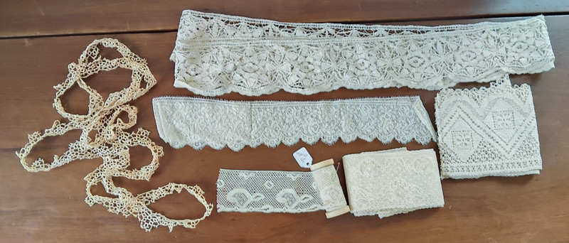 Antique/vintage lot of 6 kinds of  lace all hand made Valenciennes?cluny?tatting