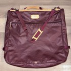 Jon Hart Design Large Garment Bag Burgendy Coated Canvas Bifold Shoulder Strap