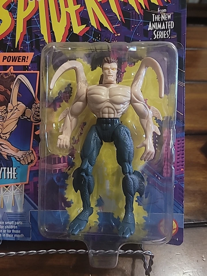 Toy Biz Marvel Spider-Man мультсериал Smythe Punching Power 1994 запечатанный как новый на картонке - Изображение 2 из 4