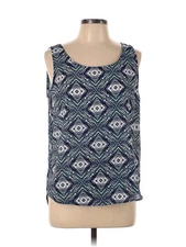 Olive and Oak Women Blue Sleeveless Top L