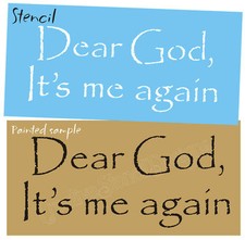 Stencil Prim font Papyrus Dear God It's Me Again Country Family Craft DIY Signs