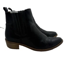 Madewell Spencer Chelsea Ankle Pull On Leather Women's Boots Black BOHO Sz 6.5