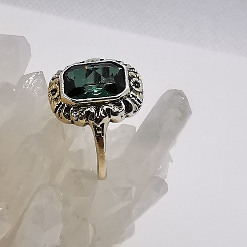 Jugendstil Damen Silber Ring 925 mit Edelstein Turmalin - Bild 5 von 11