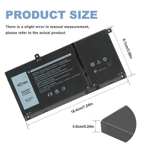 For Dell Inspiron 14 5406 / P126G Laptop Battery 11.25V 40Wh JK6Y6