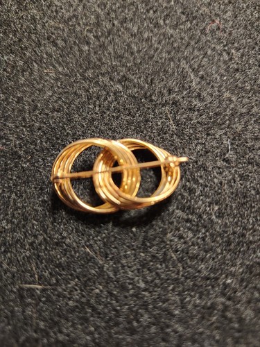 Vintage 14K yellow gold twisted spiral interlocking circles brooch - 2.7 grams - Picture 2 of 4