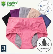 3pcs Leak Proof Menstrual Women Underwear Period Panties Seamless Briefs L - 5XL