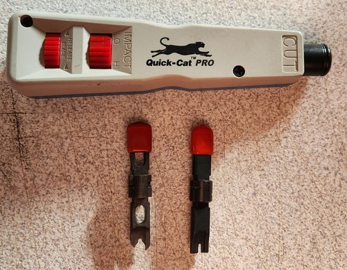 Quick-Cat Pro Punch Down Wire Impact Tool w 2 Blades - Picture 2 of 2